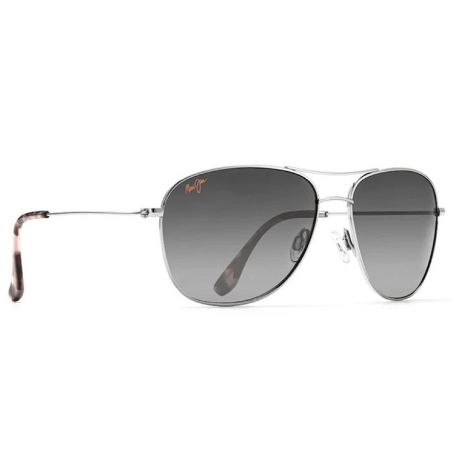 Accessoires Maui Jim Lunettes De Soleil | Lunettes De Soleil Maui Jim Cliff House Matte Silver Gris Neutre Evolution Maui Gradient