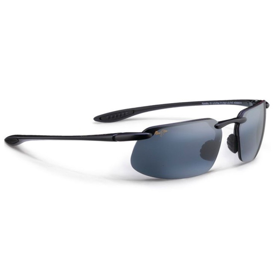 Accessoires Maui Jim Lunettes De Soleil | Lunettes De Soleil Maui Jim Kanaha Gris Neutre Noir Brillant