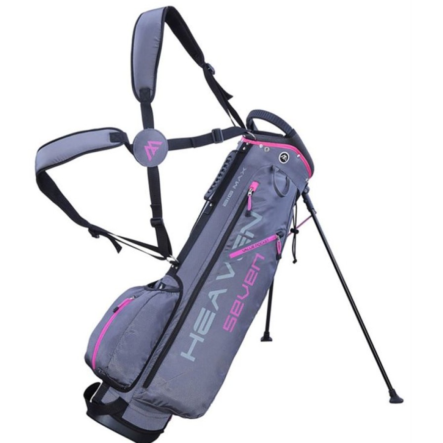 Sacs Big Max Sacs De Golf Trepied | Sac Trepied S00E9Rie Big Max Heaven 7 Stand Charcoal Fuchsia