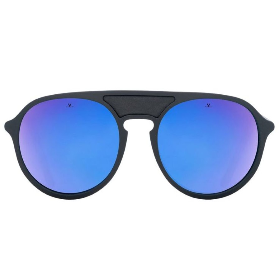 Accessoires Vuarnet Lunettes De Soleil | Lunettes De Soleil Vuarnet Vl1709 Ice Medium Noir Mat Pure Grey Blue Flash