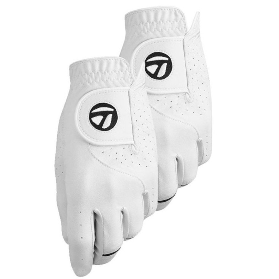 Gants Taylormade Gants De Golf Homme | Gants Synthetiques Classiques (Unit00E9) Taylormade Stratus Tech 2-Pack White