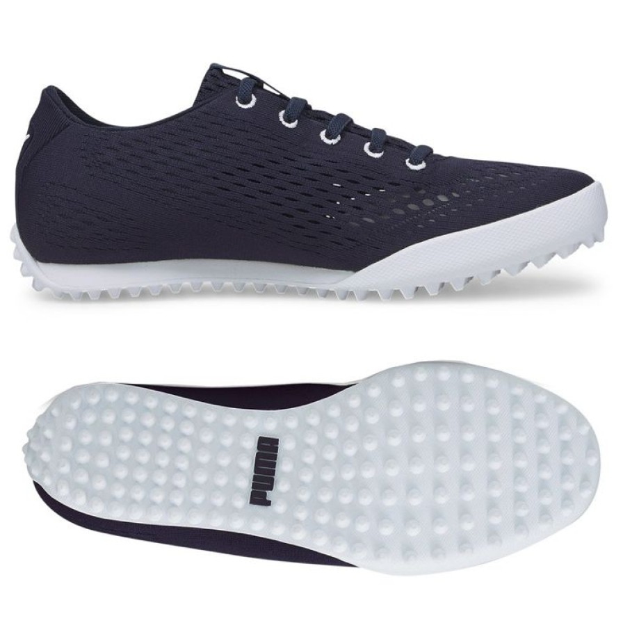 Chaussures Puma Golf Chaussures De Golf Femme | Chaussures Sans Crampons Puma Golf Monolite Fusion Slip-On Navy Blazer White