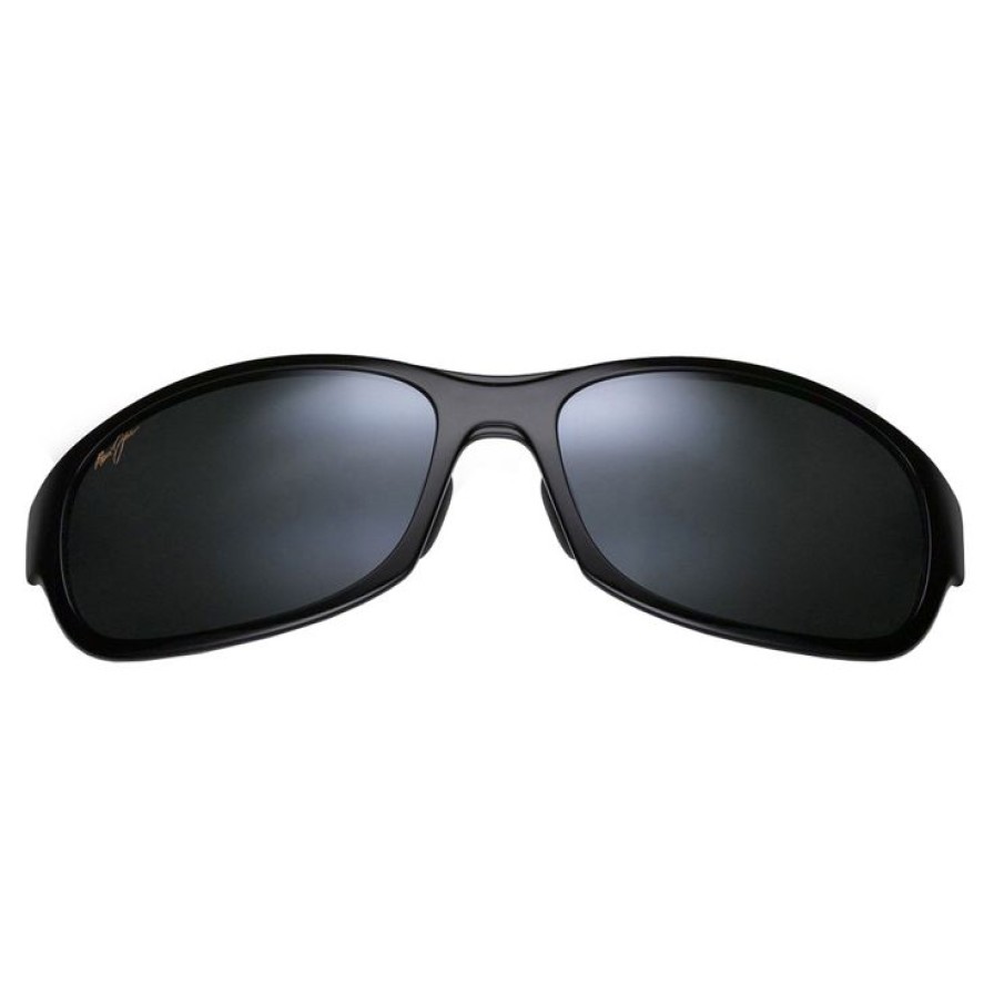 Accessoires Maui Jim Lunettes De Soleil | Lunettes De Soleil Maui Jim Twin Falls Noir Brillant Gris Neutre