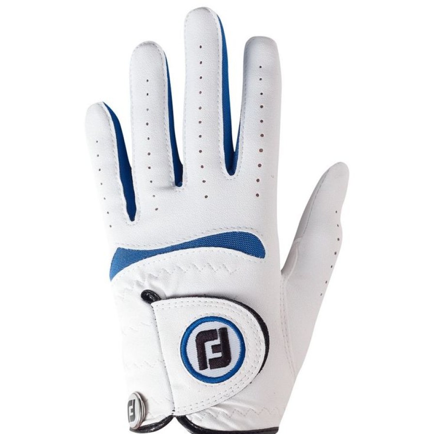 Gants Footjoy Gants De Golf Enfant | Gants Cuirs Classiques (Unit00E9) Footjoy Junior White Cobalt