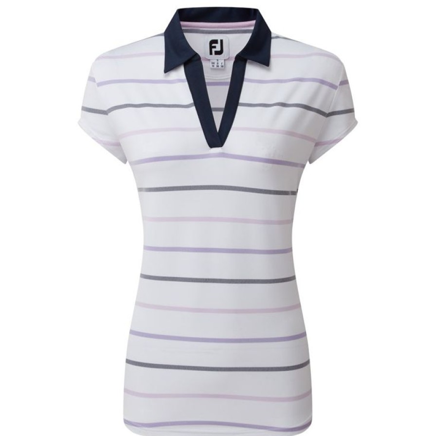 Vetements Footjoy Polos | Cap Sleeve Birdseye Stripe