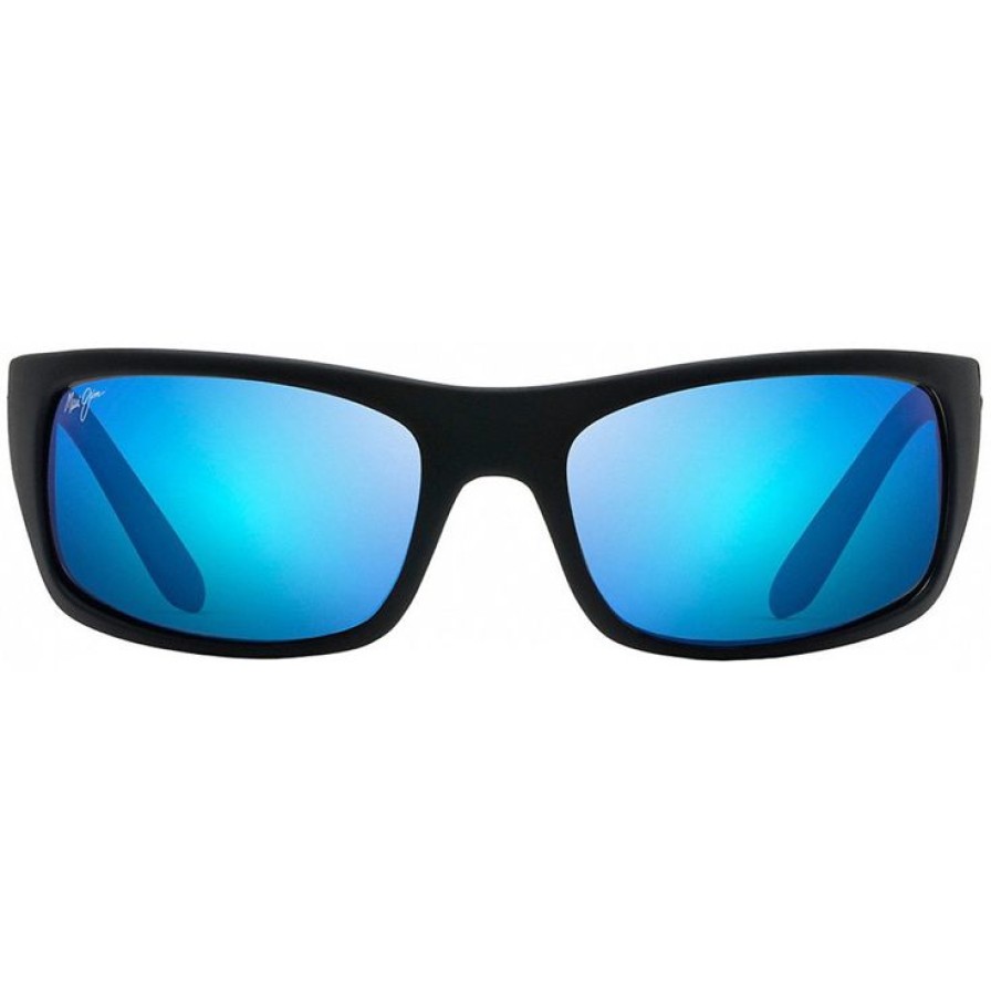 Accessoires Maui Jim Lunettes De Soleil | Lunettes De Soleil Maui Jim Peahi Black Matte Rubber Bleu Hawai Min00E9Ral Superthin