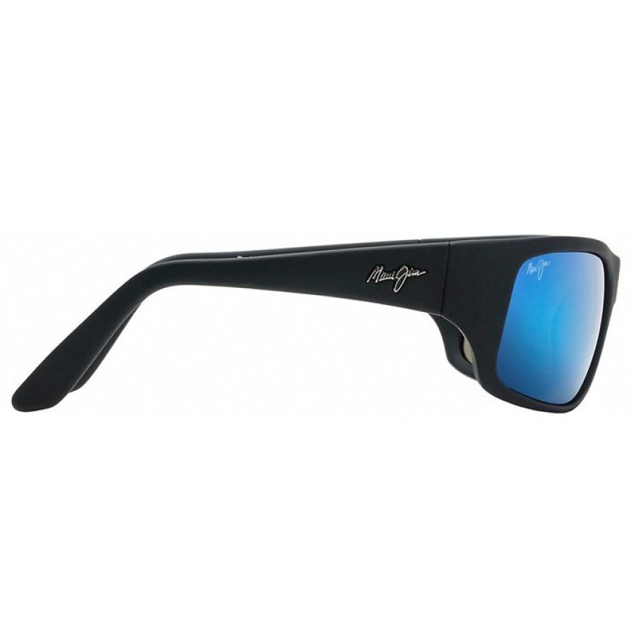 Accessoires Maui Jim Lunettes De Soleil | Lunettes De Soleil Maui Jim Peahi Black Matte Rubber Bleu Hawai Min00E9Ral Superthin