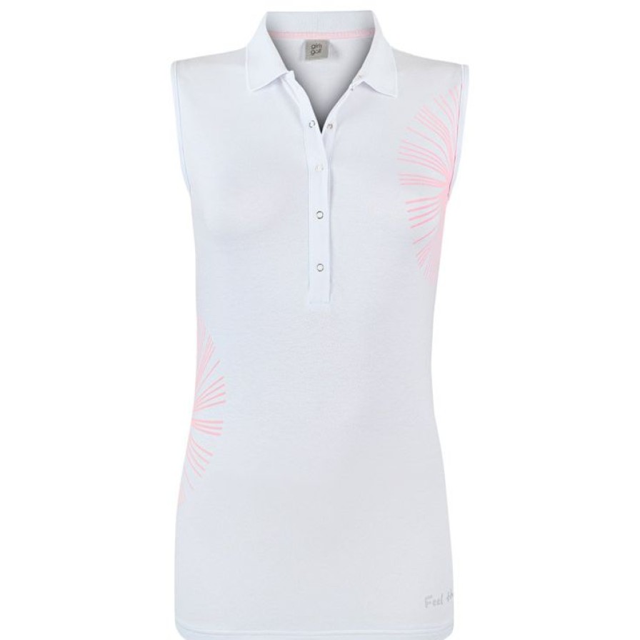 Vetements Girls Golf Polos | Puff Flower Rose Sleeveless Polo